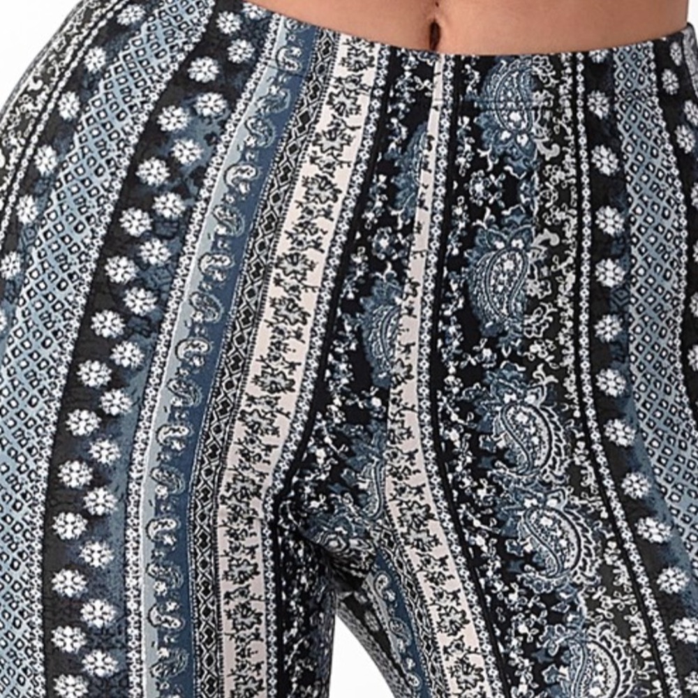 New Tribal Print Bell Bottom Flare Stretch Pants - Picture 4 of 12